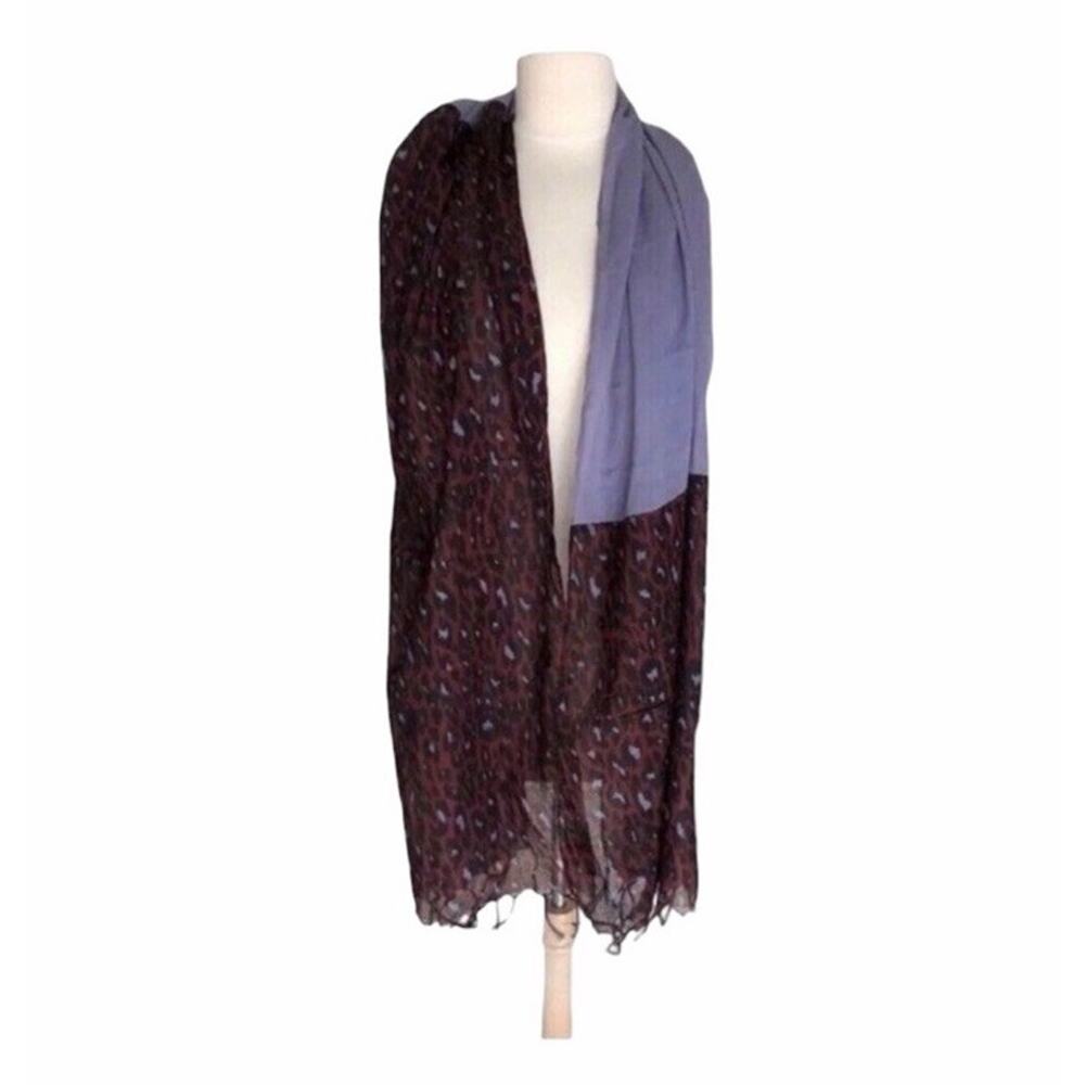Codello Too Beautiful Purple Animal Print Cotton Scarf Lightweight Women’s Wrap